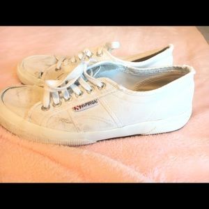 Superga white shoes